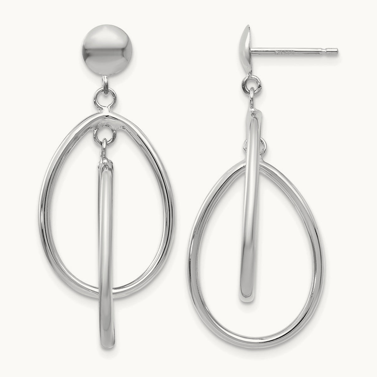 Polished Oval Dangle Post Earrings — photo set