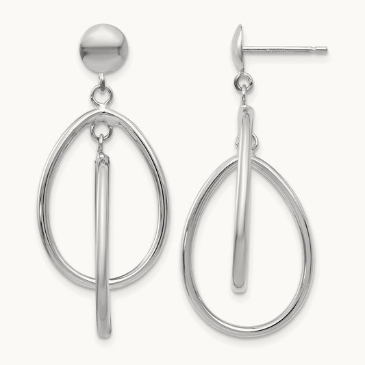 Polished Oval Dangle Post Earrings — photo set