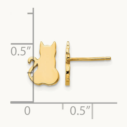 Cat Earrings, 14K