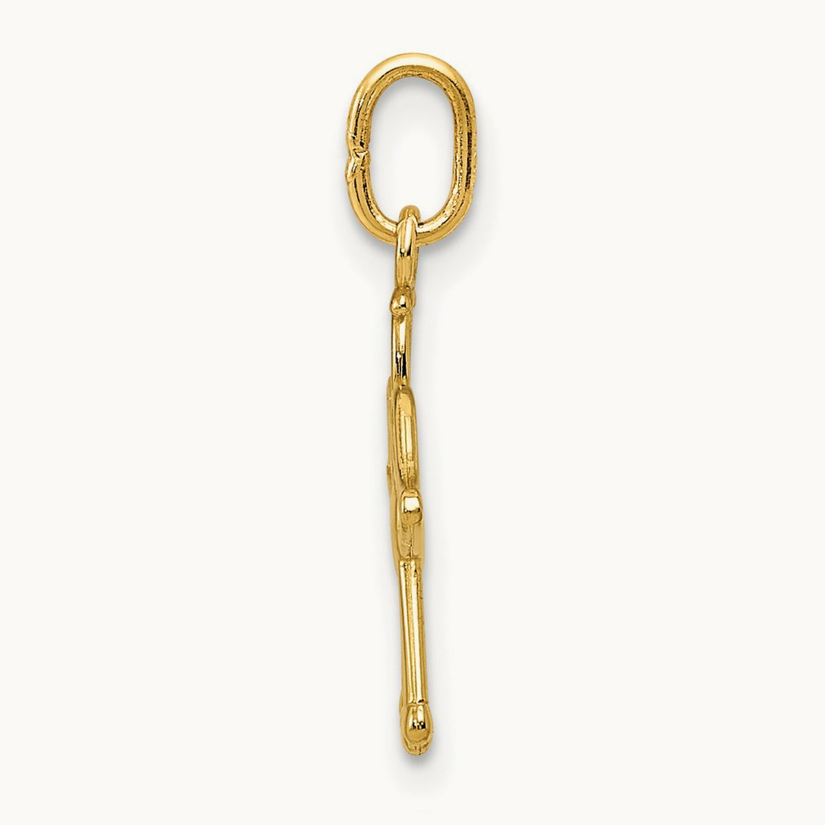Polished Small Angel w/Heart Pendant, 14K