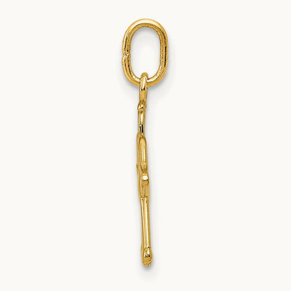 Polished Small Angel w/Heart Pendant, 14K