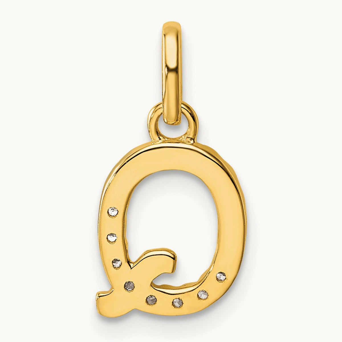 Twisted Diamond Charm — 14K Yellow Gold, Q
