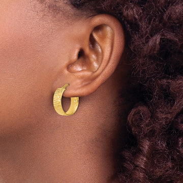 Polished and Diamond-cut Round Hoop Earrings — Leslie's — photo set