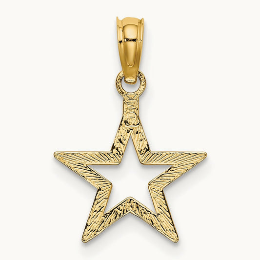 Cut-out Star Charm, 14K