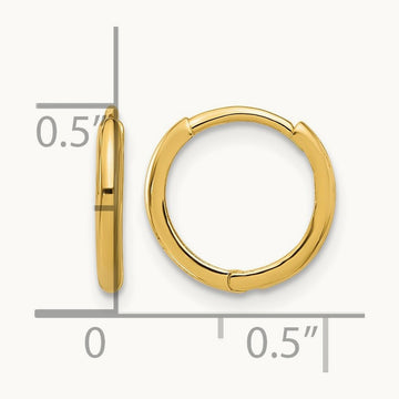 Madi K Polished Hinged Huggie Hoop Earrings, 1.45mm, 14K