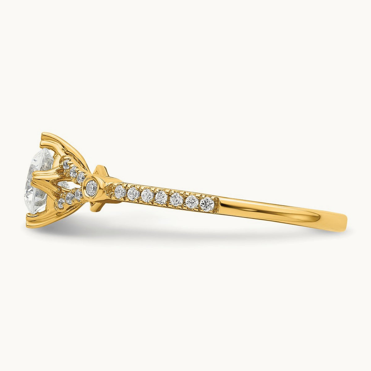 1/2ct Round Semi-Mount Engagement Dia Ring, 14K Gold