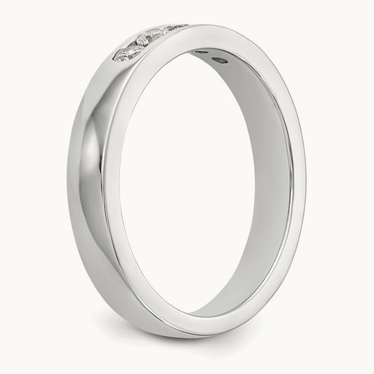 5-Stone Diamond Channel Band, 14K White Gold