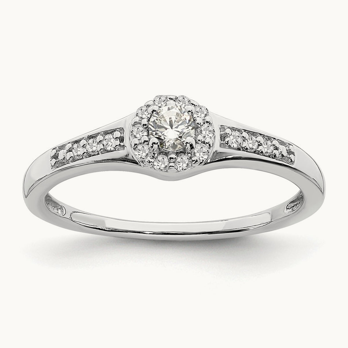 Diamond Cluster Complete Engagement Ring — photo set