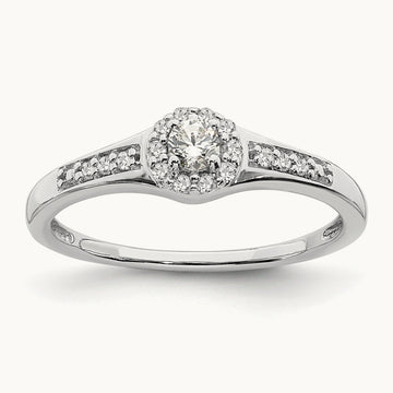 Diamond Cluster Complete Engagement Ring — photo set