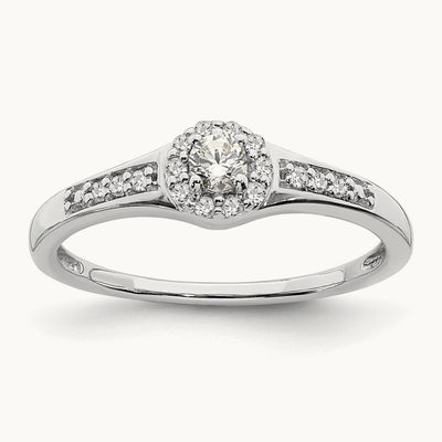 Diamond Cluster Complete Engagement Ring — photo set