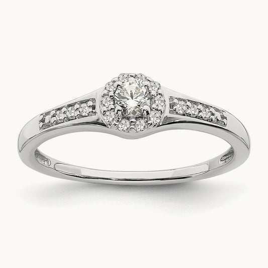 Diamond Cluster Complete Engagement Ring — photo set