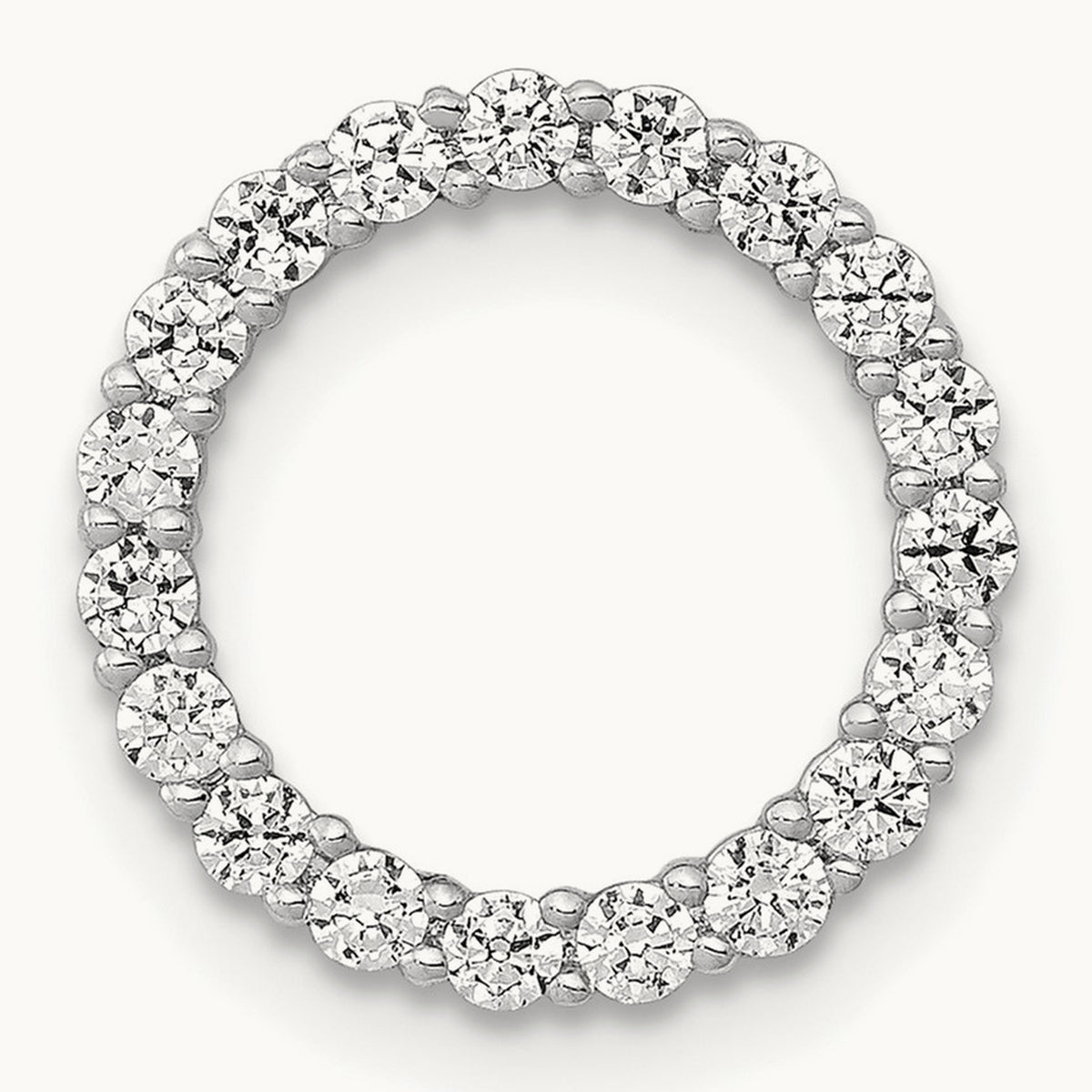 Diamond Circle Chain Slide — 14K White Gold, 15mm
