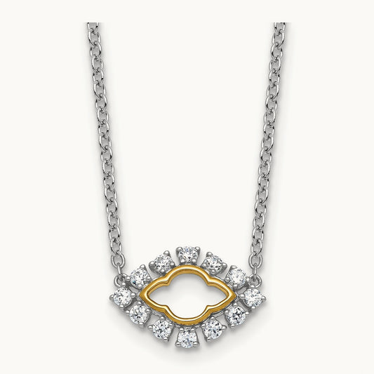 Fashion Evil Eye Necklace, 0.50 ct tw Lab-Grown Diamond