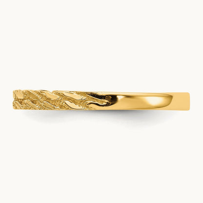 Diamond-cut Rope Ring, 14K