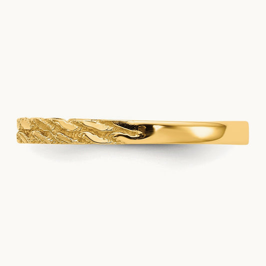 Diamond-cut Rope Ring, 14K