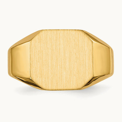 12.5x11. Open Back Signet Ring, 0mm, 14K