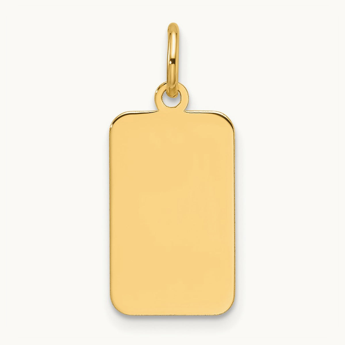 Plain .011 Gauge Engravable Rectangular Disc Charm — 23.2mm