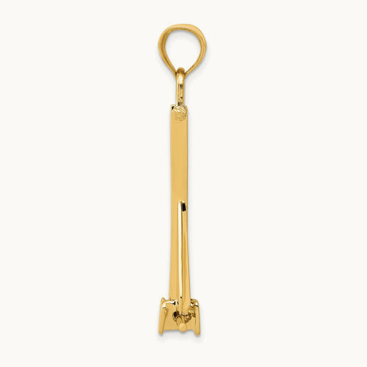 3D Moveable Anchor Pendant, 14K