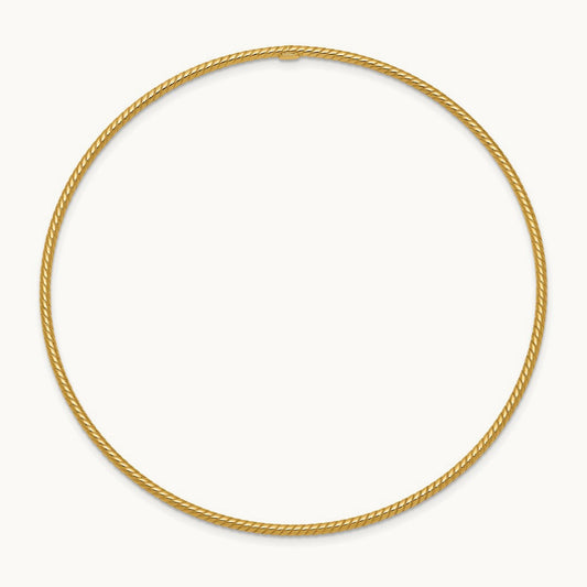 Textured Slip-on Bangle Bracelet — 14K Yellow Gold