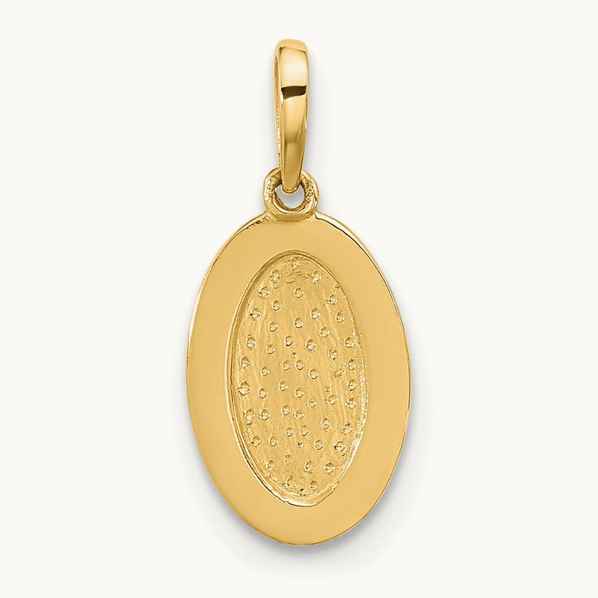 Polished Oval with Rope Border Charm, 14K