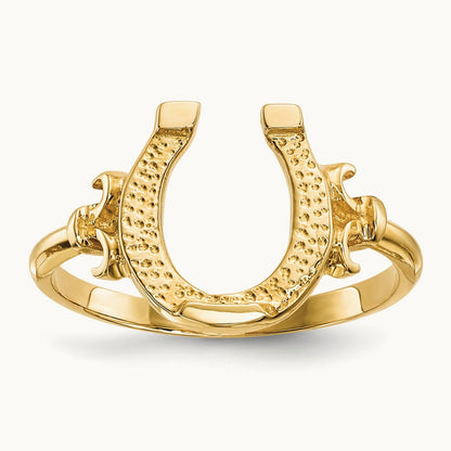 Polished Horseshoe Ring, 14K
