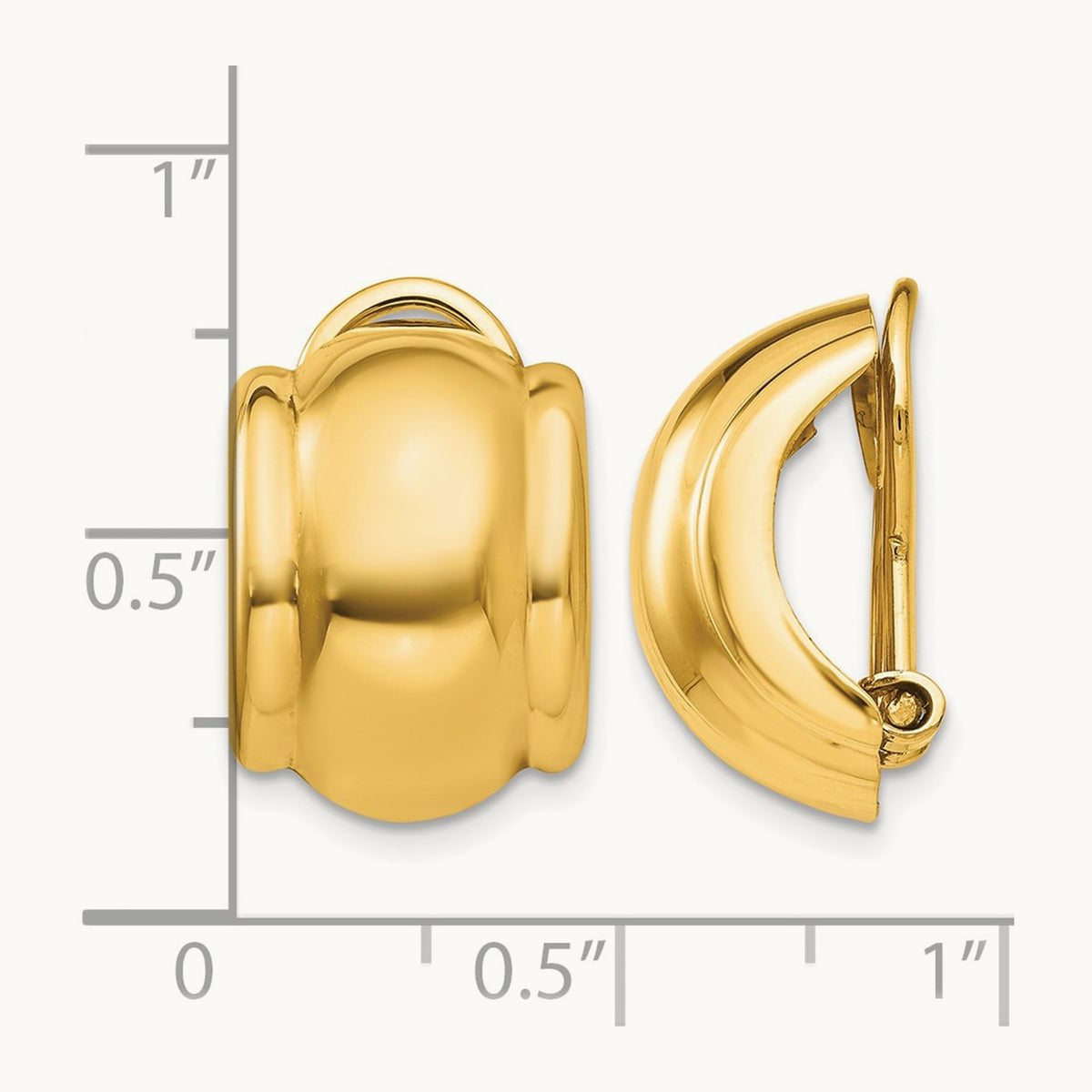 Omega Clip Non-pierced Earrings, 14K