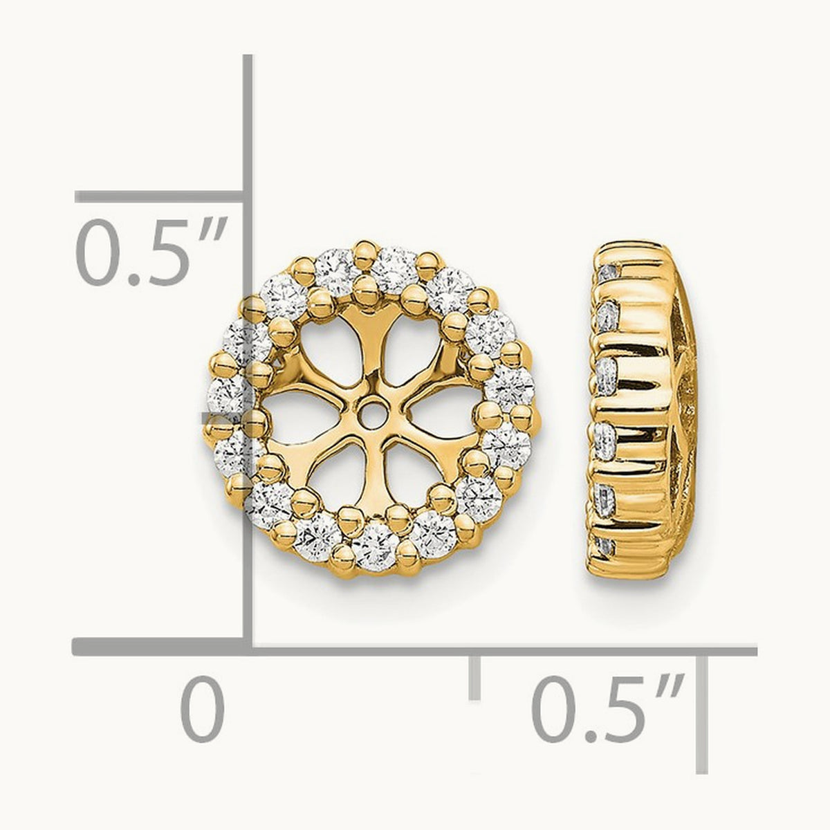 Earring Jacket, 0.25-0.50 ct tw Lab-Grown Diamond — 1/2 ct, 14K Yellow Gold