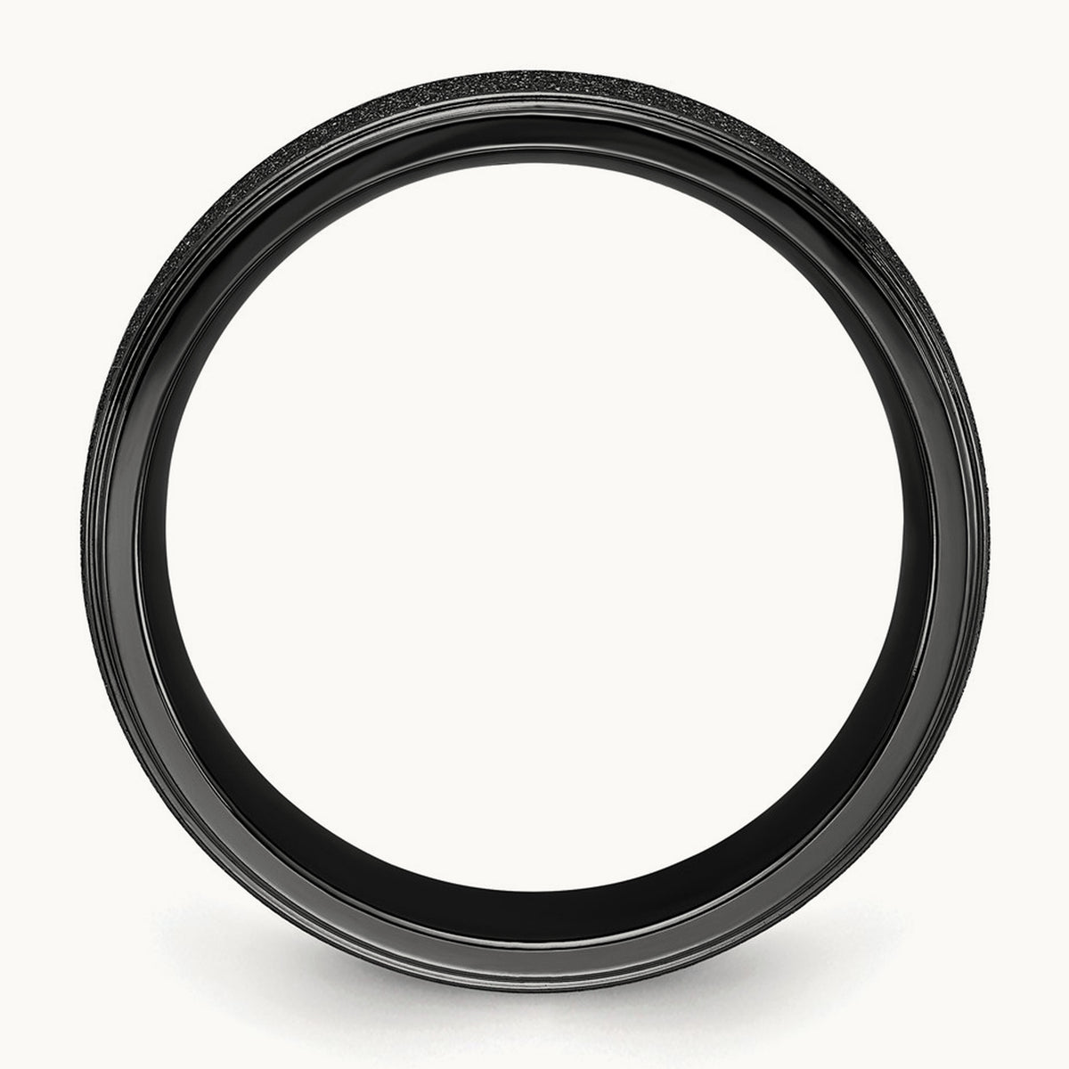 Polished Laser-cut Center Black IP-plated Band, 8mm, Titanium