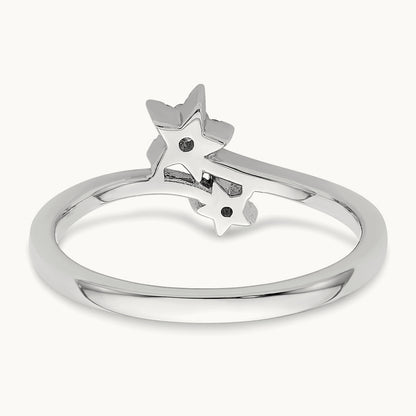 Diamond star bypass Diamond Ring, 14K White Gold