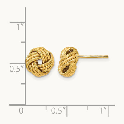 Knot Polished D/C Post Earrings, 10K — Leslie's