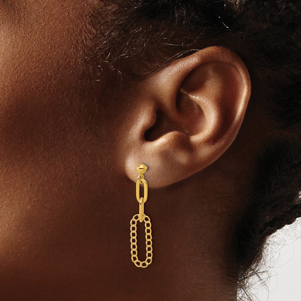 Polished Oval Dangle Post Earrings — Leslie's — photo set
