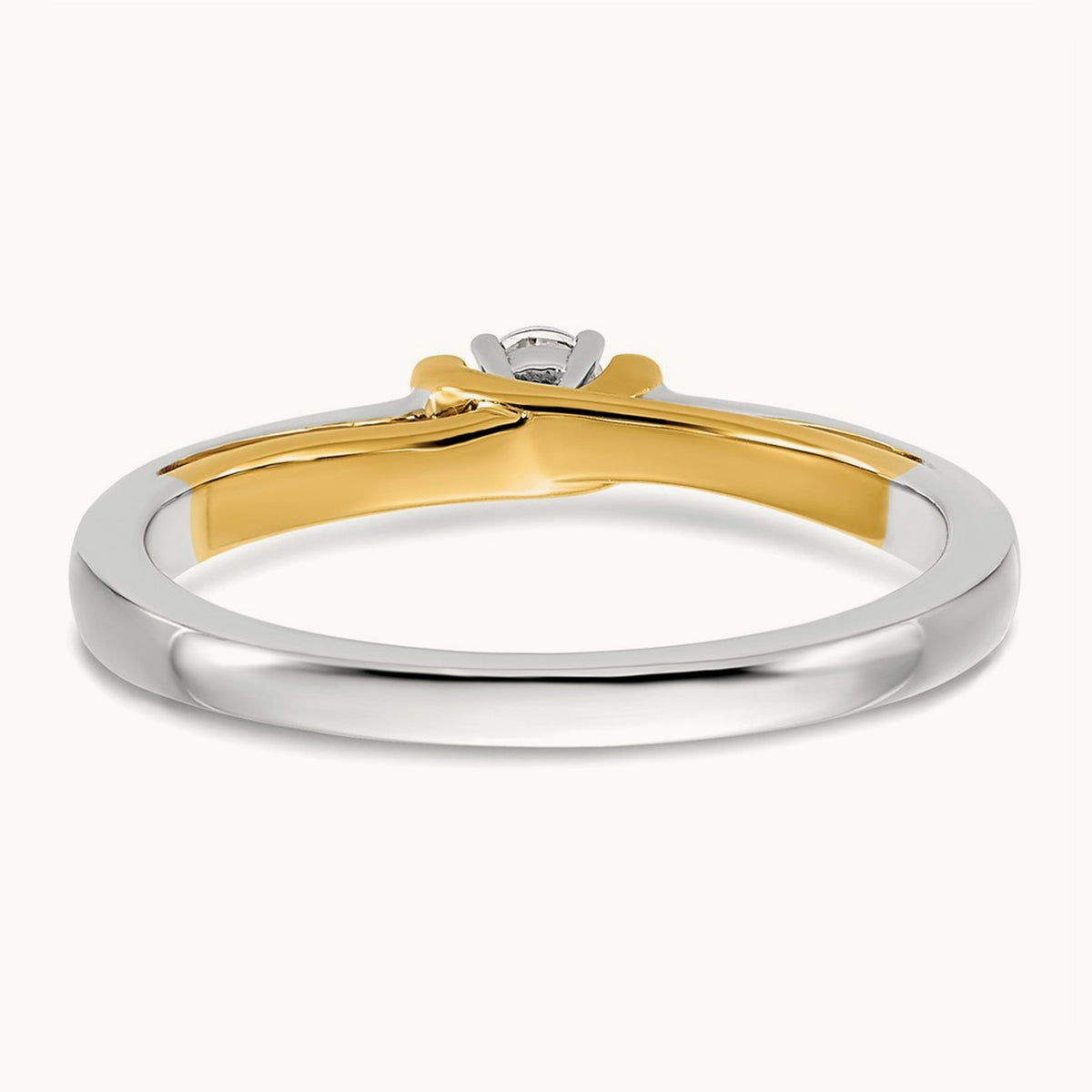 First Promise Polish Comp. Round Dia. Prom/Engagement Ring, 14K Two-tone