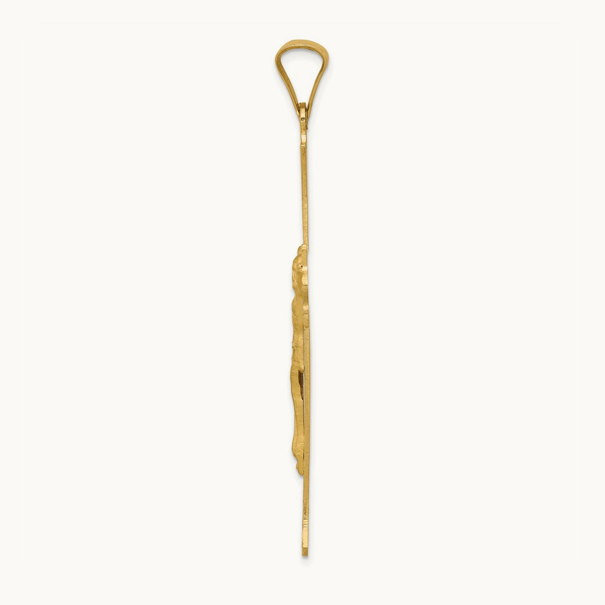 Polished, Satin and Diamond-cut Crucifix Cross Pendant, 14K