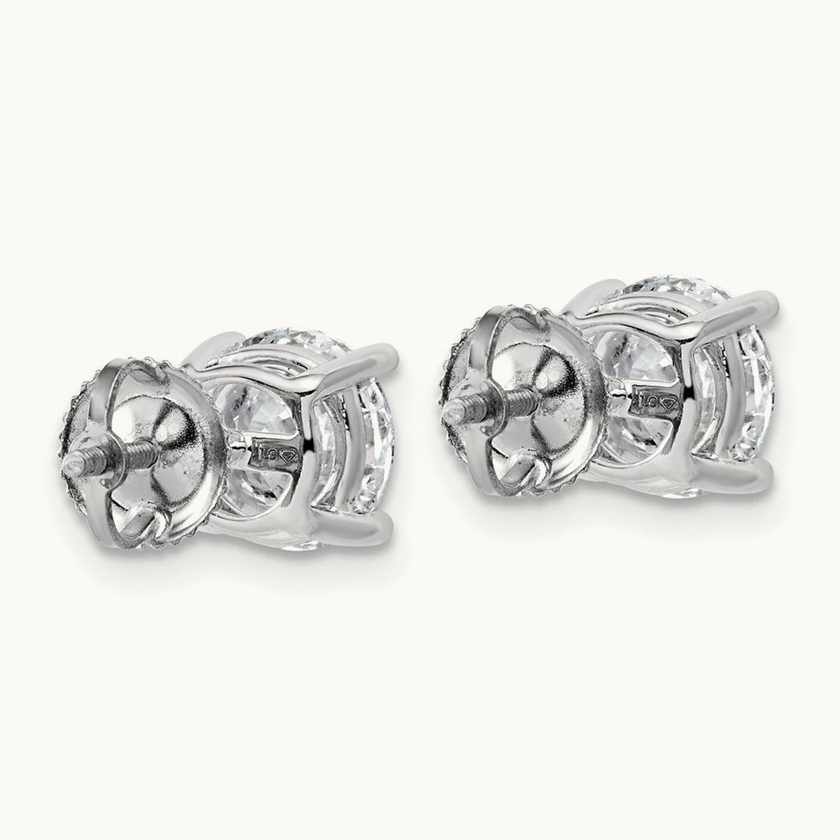 Lightweight Screwback Earrings, 0.25-4.00 ct tw Lab-Grown Diamond — 14K White Gold