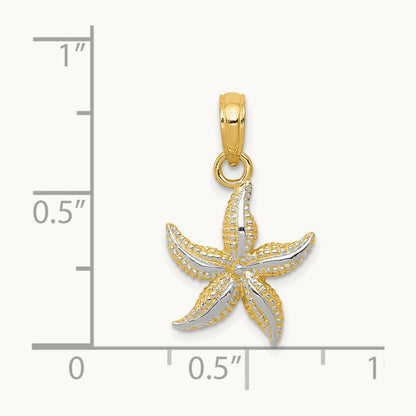 Starfish Pendant with White Rhodium — 19mm
