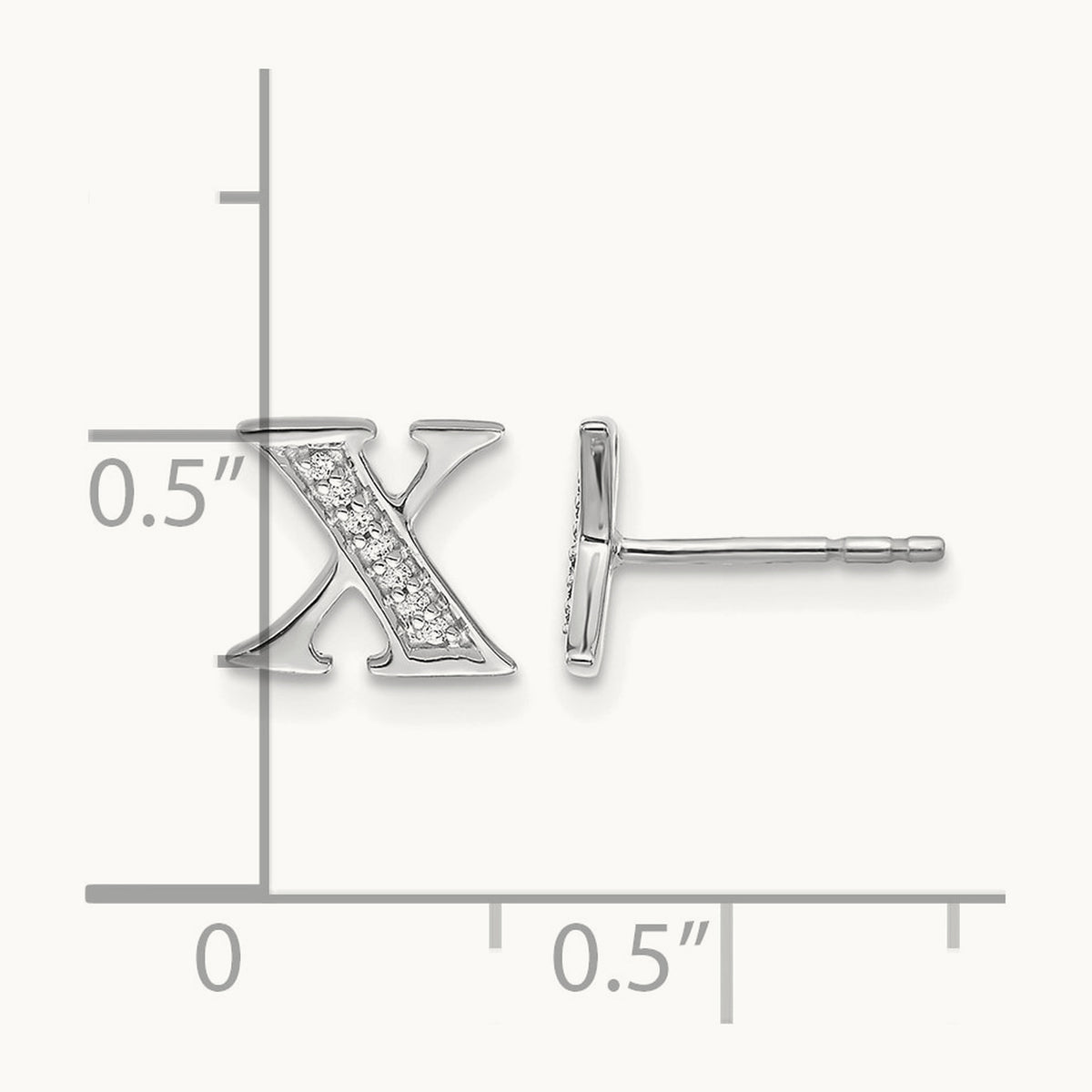 Diamond Earrings — 14K White Gold, 8mm, X