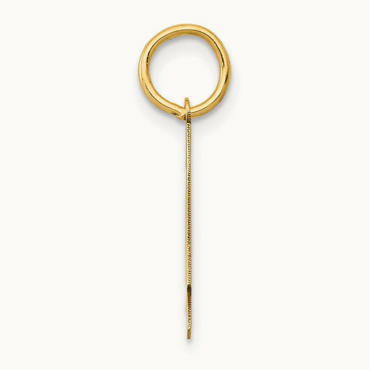 Medium Polished Number 4 Charm — 14K Yellow Gold