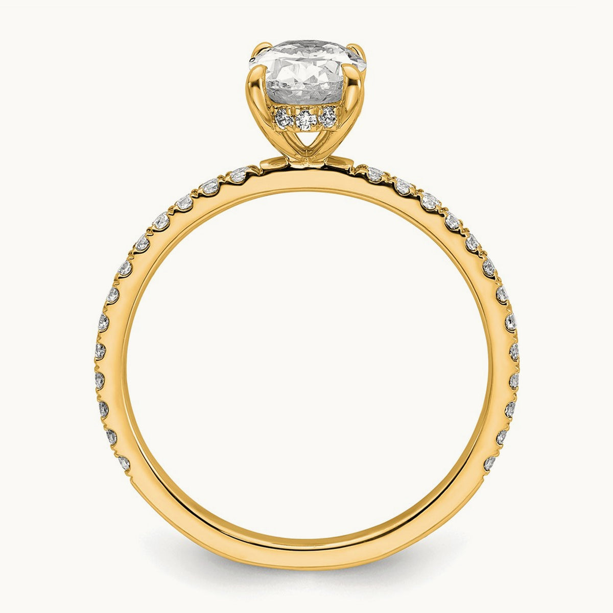 Oval Solitaire Engagement Ring, 1.25-4.50 ct tw Lab-Grown Diamond — 14K Yellow Gold, 7
