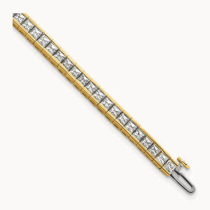 Princess Tennis Bracelet, 7.00 ct tw Lab-Grown Diamond — 14K Yellow Gold