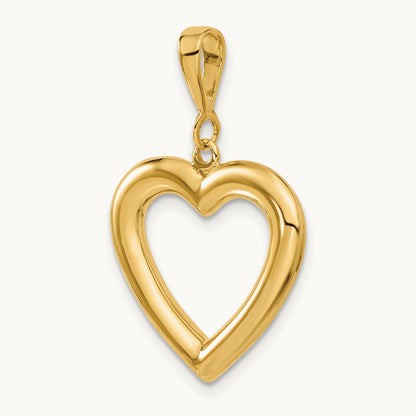 Polished Heart Pendant, 14K