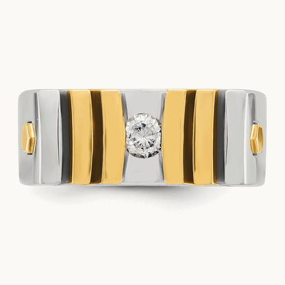 IBGoodman Men's Diamond Complete Ring, 14K Two-tone