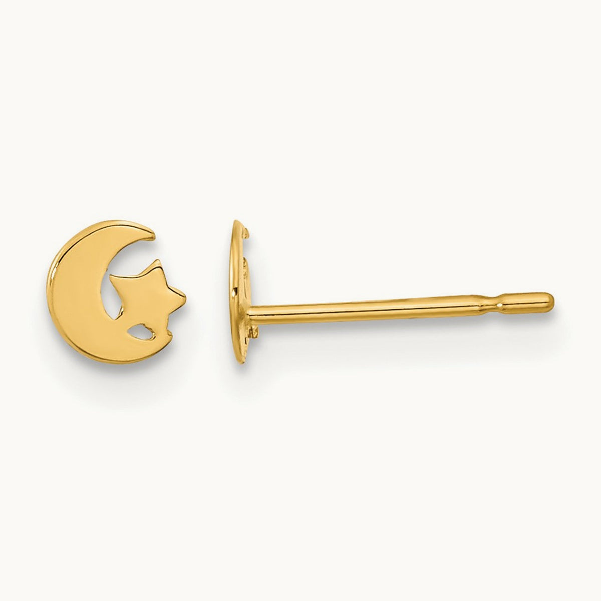 Madi K Kids Star and Moon Post Earrings, 14K