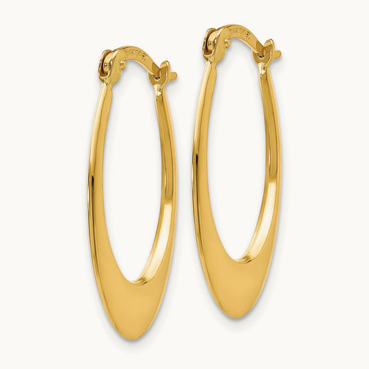 Polished Hoop Earrings, 14K
