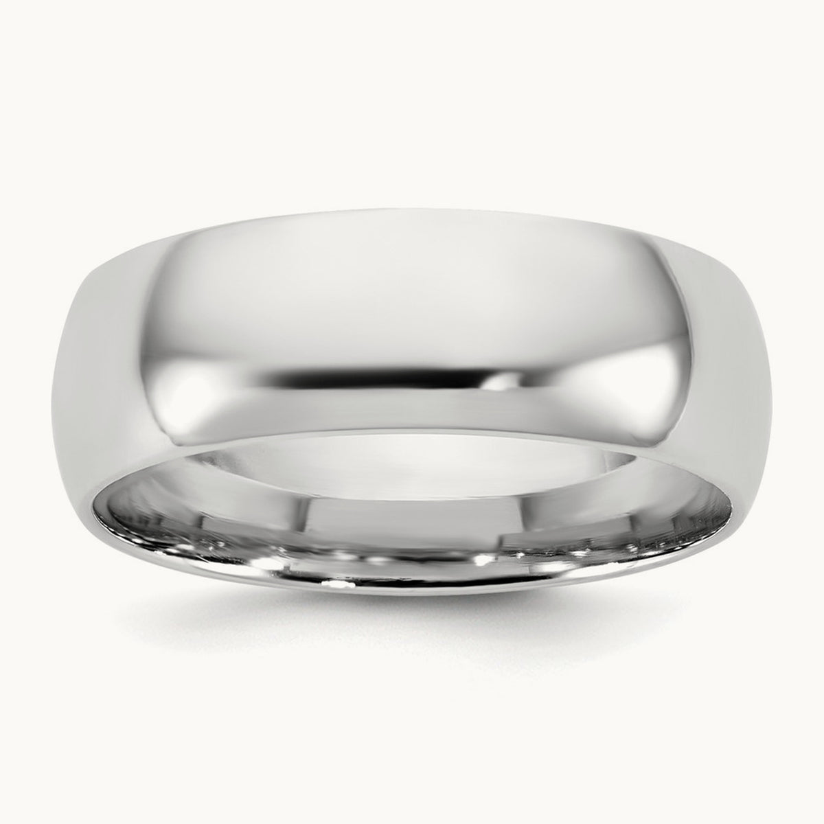 Lightweight Comfort Fit Band, 6.5mm, 10K White Gold