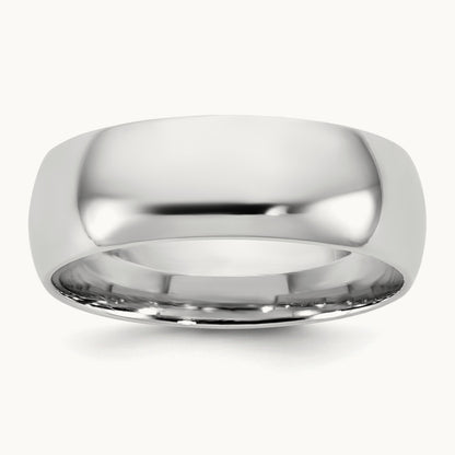 Lightweight Comfort Fit Band, 6.5mm, 10K White Gold