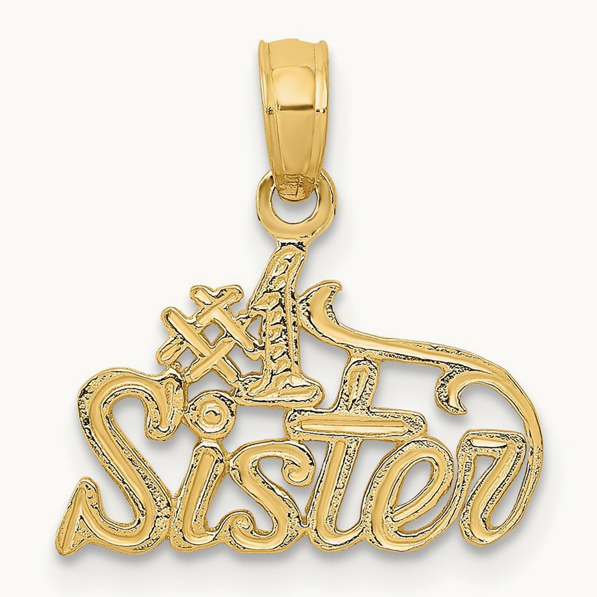 #1 SISTER Pendant, 14K