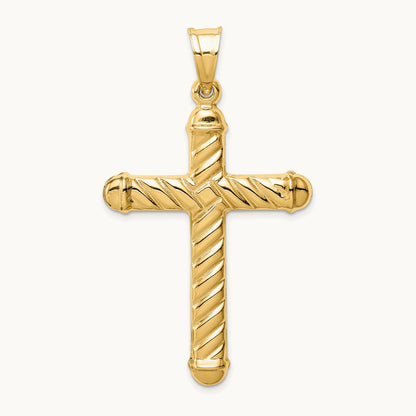 Hollow Cross Pendant, 14K