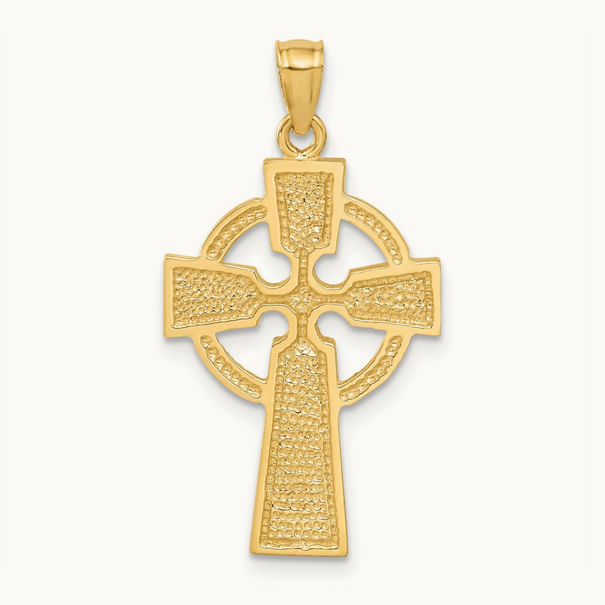 Diamond-cut Celtic Cross Pendant, 14K