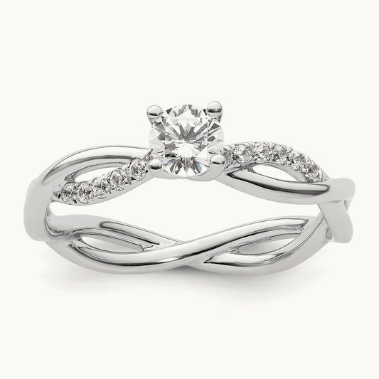 Round Semi-Mount Criss-Cross Engagement Ring, 0.15-0.25 ct tw