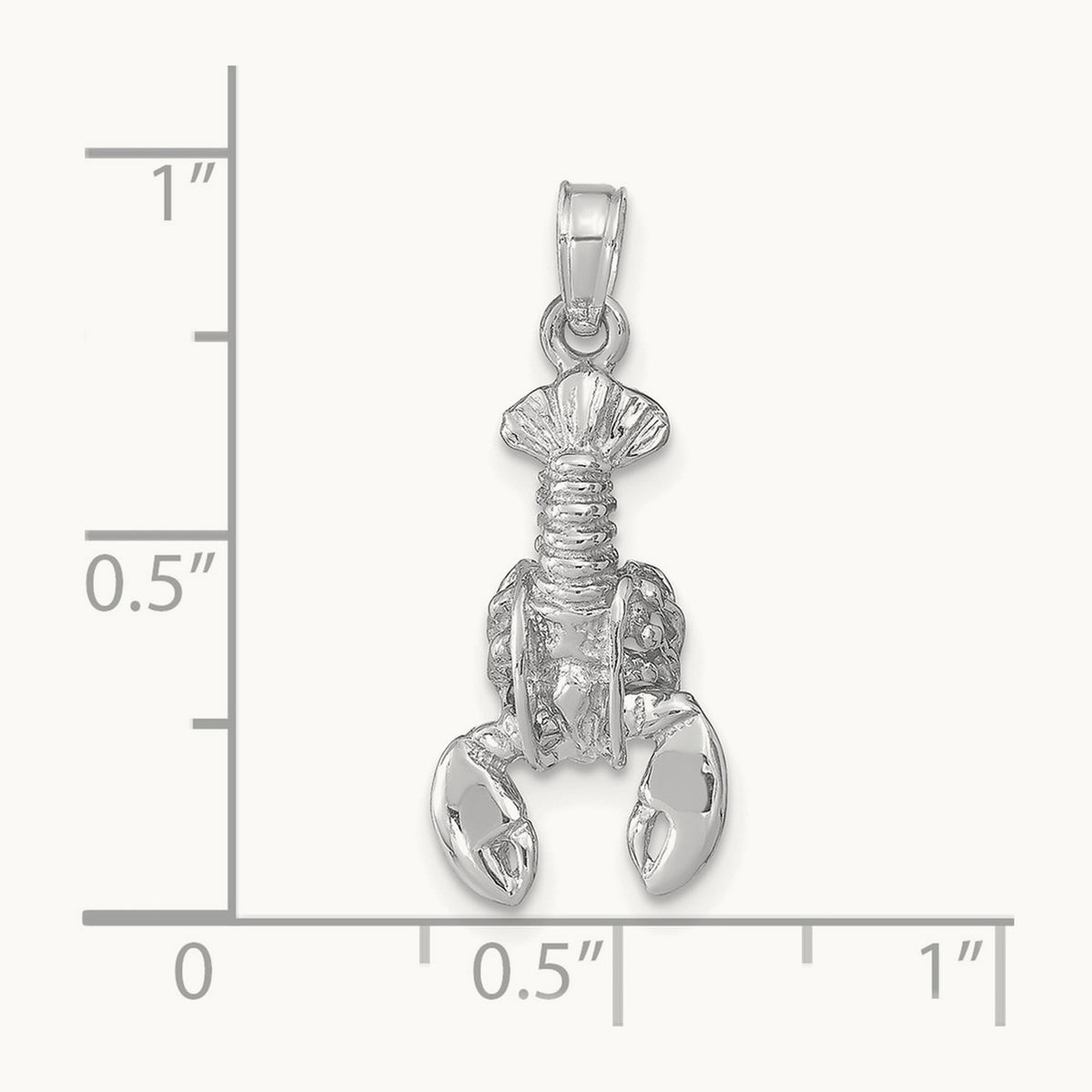 Moveable Lobster Pendant — 14K White Gold